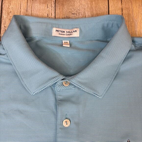 Peter Millar Summer Comfort Polo Golf Shirt XXL 2XL Coldstream Guards Golf Logo - Picture 4 of 10